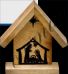 Crèche bois décor métal